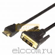 Шнур HDMI - DVI-D gold, 1.5М, с фильтрами REXANT