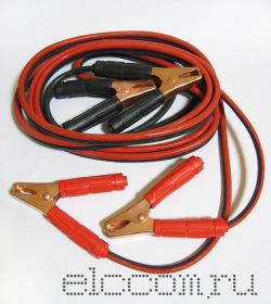 Шнур сетевой для зарядки аккумуляторов с клеммами 300 А (автомобильные провода для прикуривания