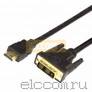 Шнур HDMI - DVI-D gold, 7М, с фильтрами REXANT