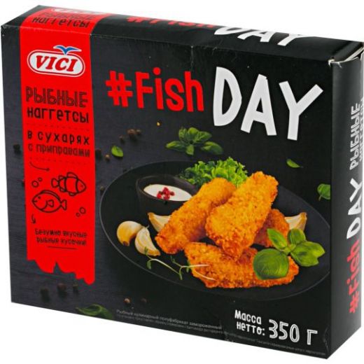 Рыбные наггетсы 350 гр Fish day Vici