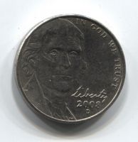 5 центов 2008 года D США