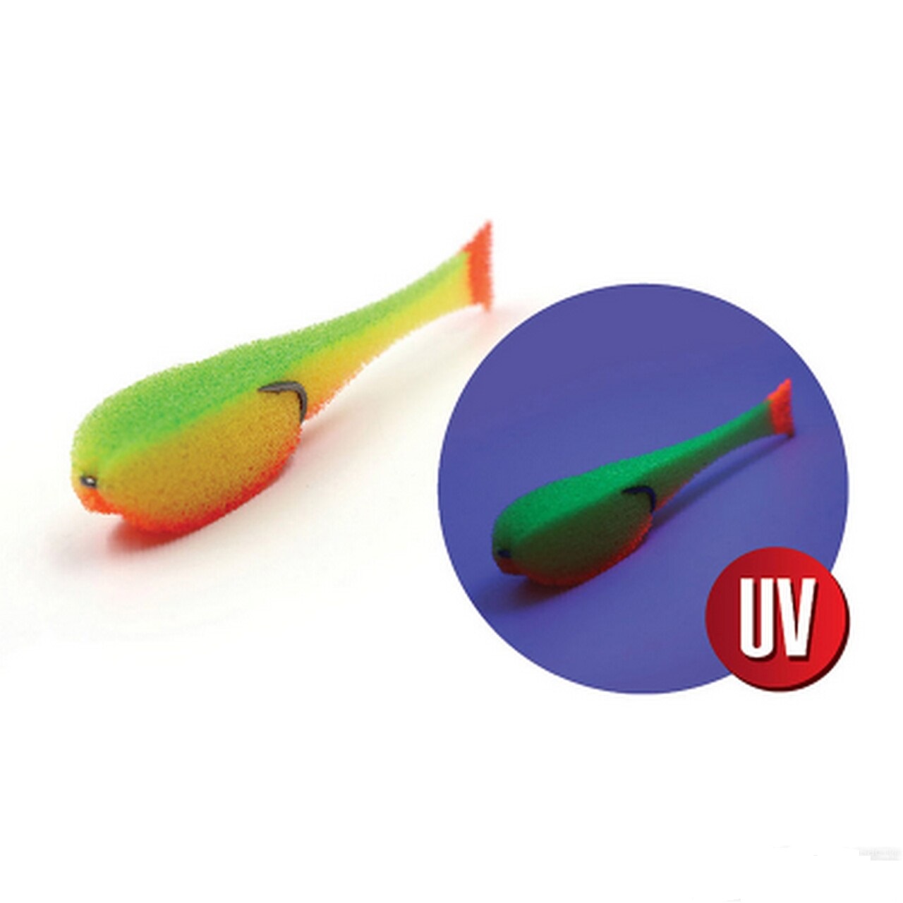 Поролоновая рыбка цвет 21 UV, уп.(5шт.) с двойником