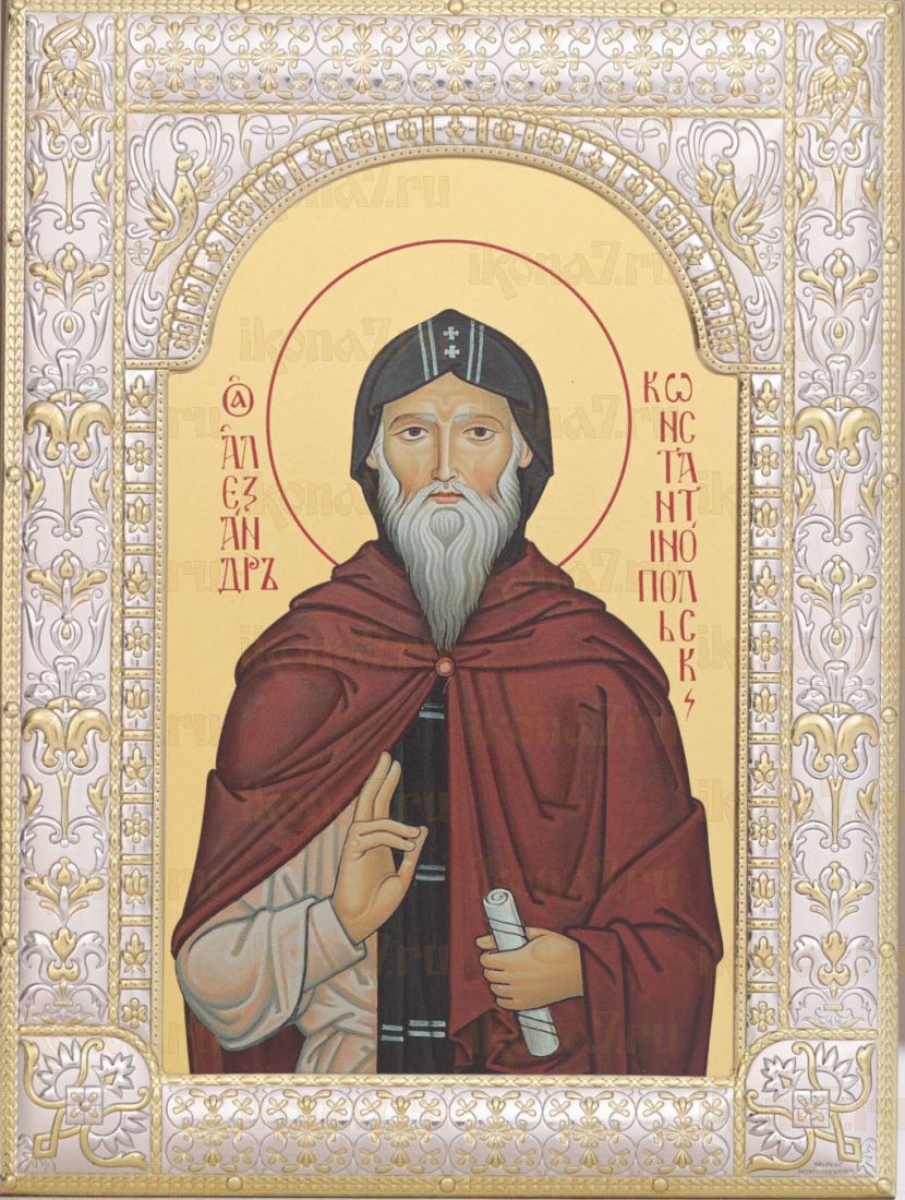Икона Александр Константинопольский преподобный 																 (18х24см)