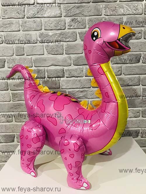 Шар Динозавр Стегозавр 99 см Розовый