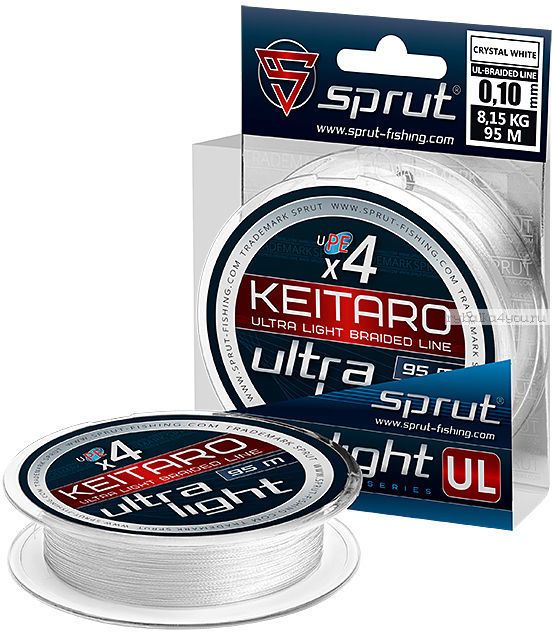 Шнур плетеный Sprut Keitaro Ultra Light Braided Line x4 95 м / цвет: Crystal White