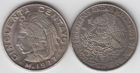 Мексика 50 сентаво 1977 UNC