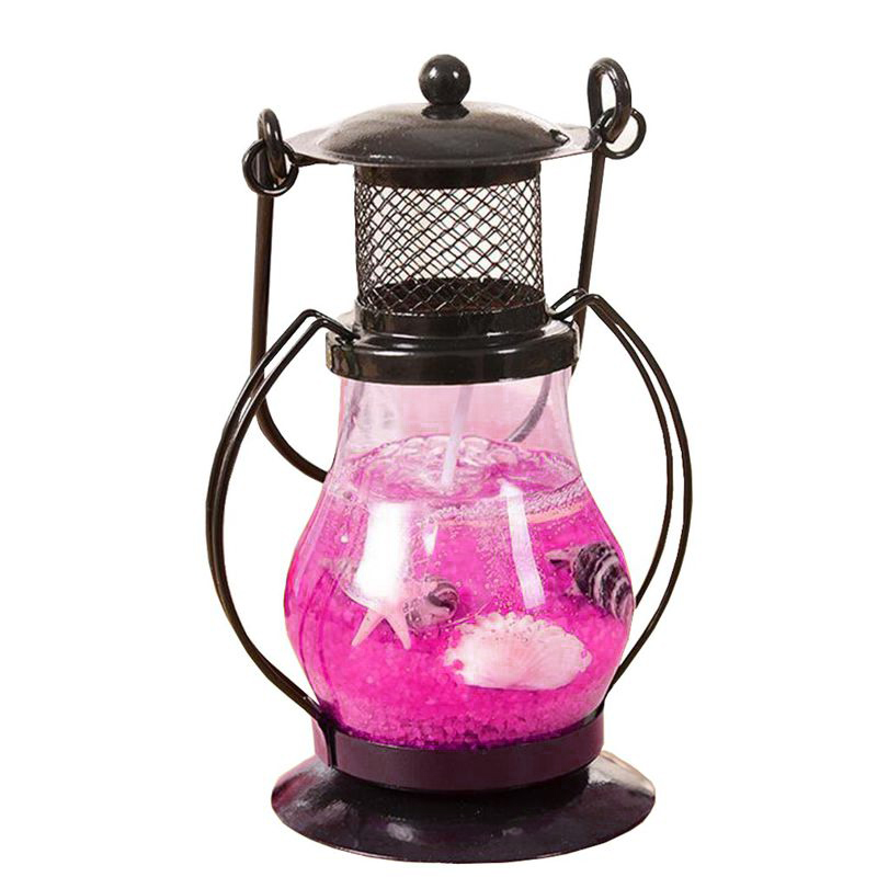 Гелевая свеча Керосиновая Лампа 13 см (цвет наполнителя розовый)