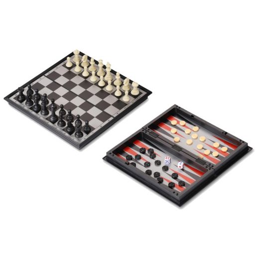 Набор 3 в 1 магнитный 9518 (нарды, шахматы, шашки) 24x24см