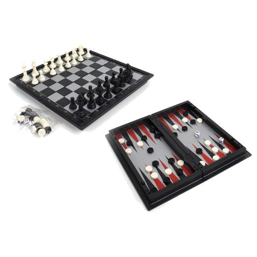 Набор 3 в 1 магнитный 3146 (нарды, шахматы, шашки) 24x24см