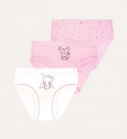 К1904-3 Трусики для девочки в наборе розового и белого цвета Крокид