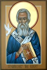 Икона Григорий Двоеслов святитель (рукописная)