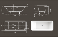 Акриловая ванна Knief Mood Fit 0400-285 180х80 с ножками схема 2