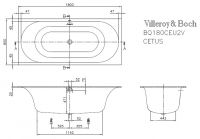 Ванна квариловая Villeroy&Boch CETUS UBQ180CEU2V-01 схема 2