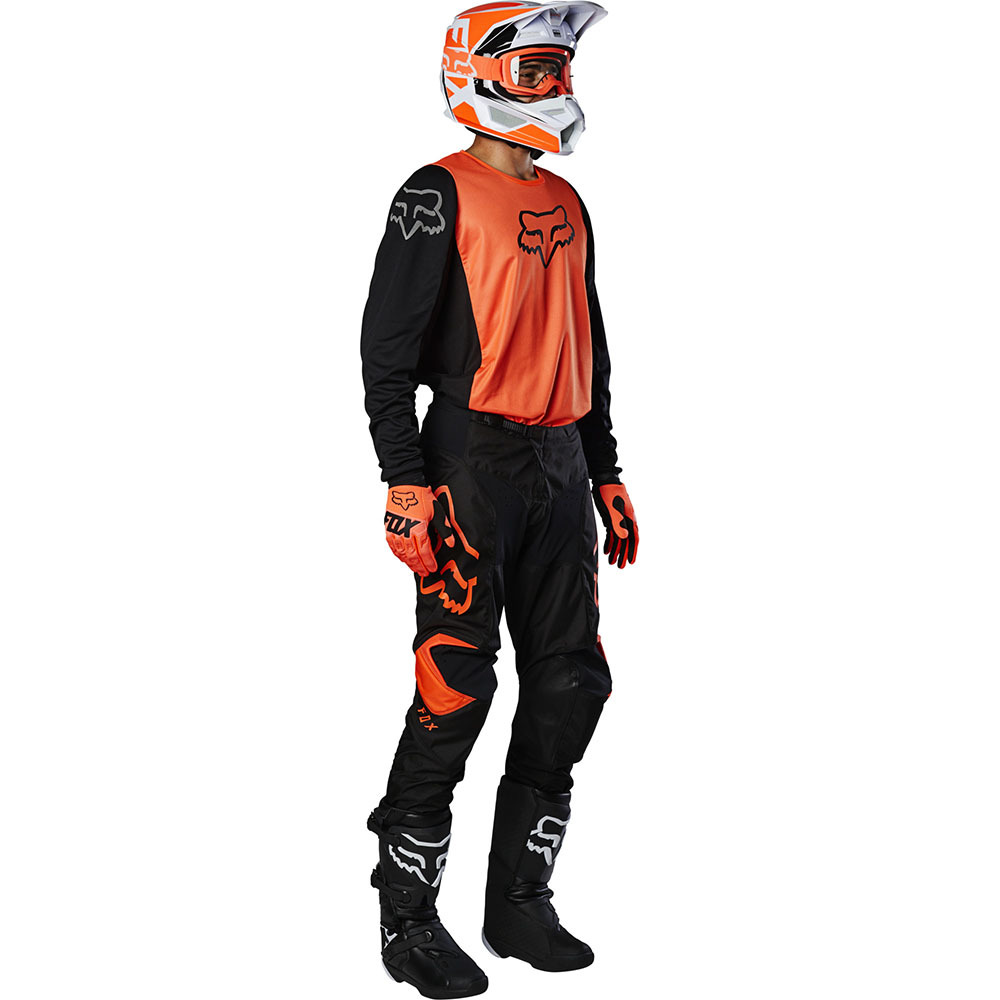 Fox 180 Prix Fluo Orange джерси и штаны для мотокросса, оранжево-черные