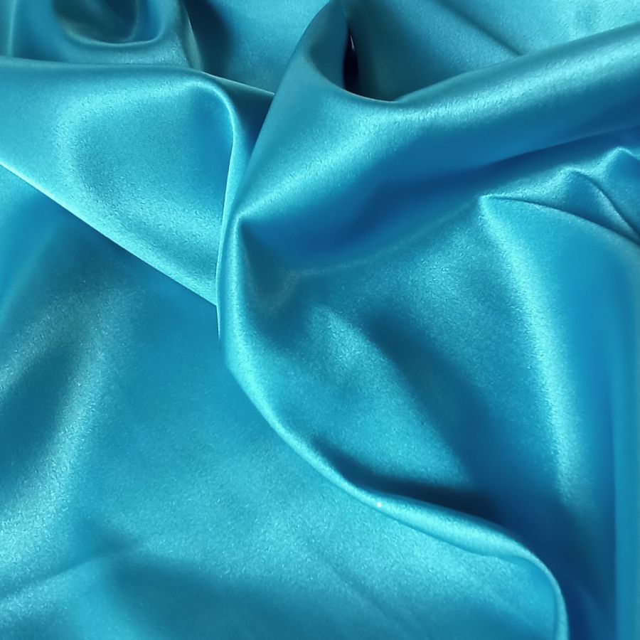 Атлас голубой, Скарлет, ширина 135 см, цвет голубовато-бирюзовый, нарезаем от 50 см