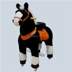 Лошадка Ponycycle 3182 small "Звёздочка" черный с белыми копытами