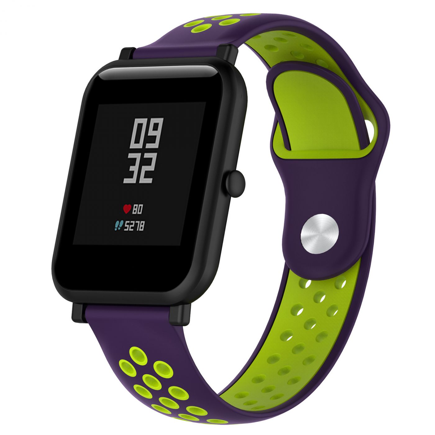 Сменный ремешок для Умных часов  Amazfit Bip Smartwatch (Фиолетовый - Салатовый)