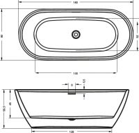 Riho ванна Inspire 180 х 80 см BD02 схема 3