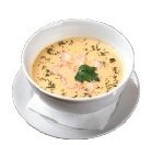 Сырный суп из лосося с креветками