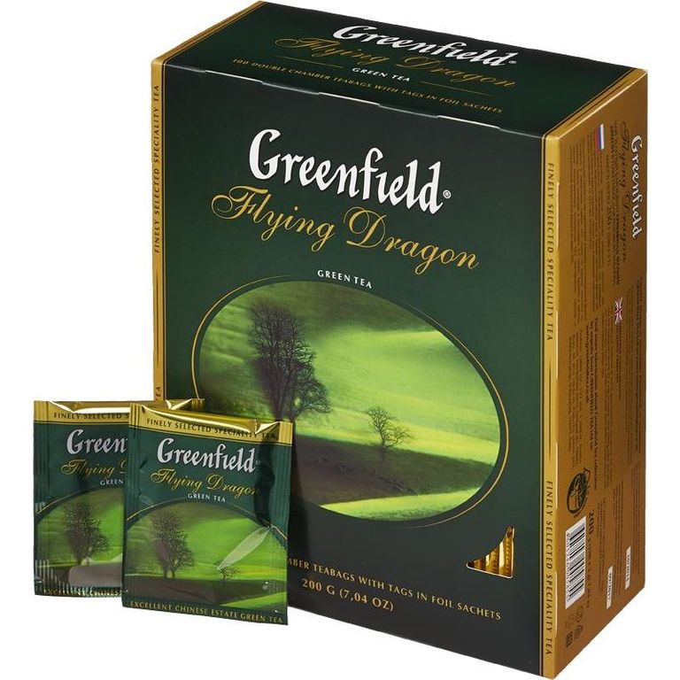 Чай Гринфилд 100 пакетиков зеленый