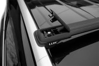 Багажник на рейлинги Nissan Terrano (2014-...), Lux Hunter, черный, крыловидные аэродуги