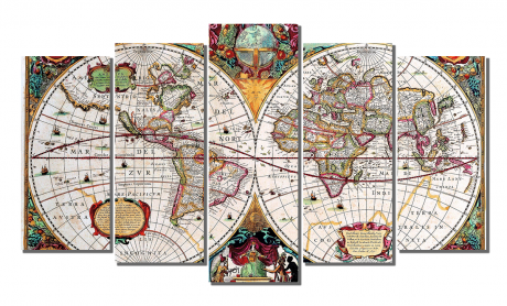 Модульная картина Карта Мира