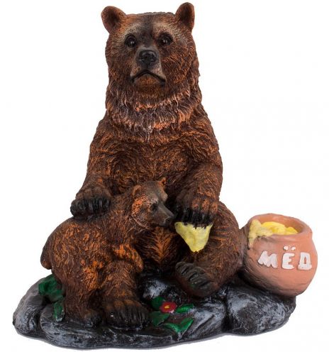 Фигура Медведь с медвежонком у бочки меда