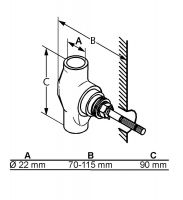 Kludi Adlon вентиль для ванны и душа или труб 29911 схема 2