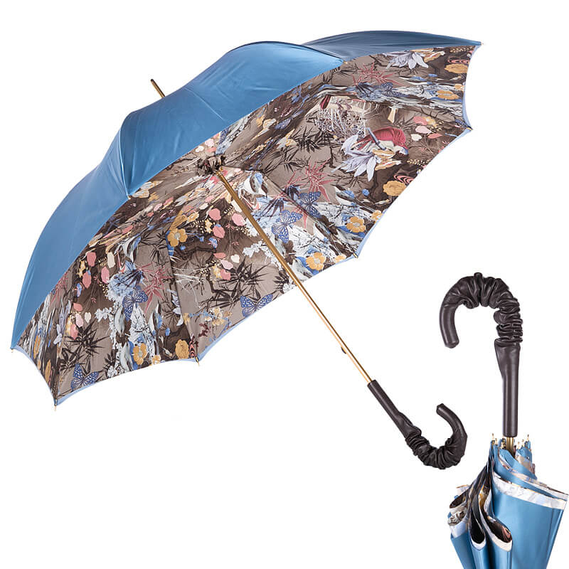 Зонт-трость Pasotti Blu Paradise Pelle