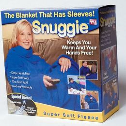 Плед-одеяло с рукавами Snuggie, цвет синий, вид 5