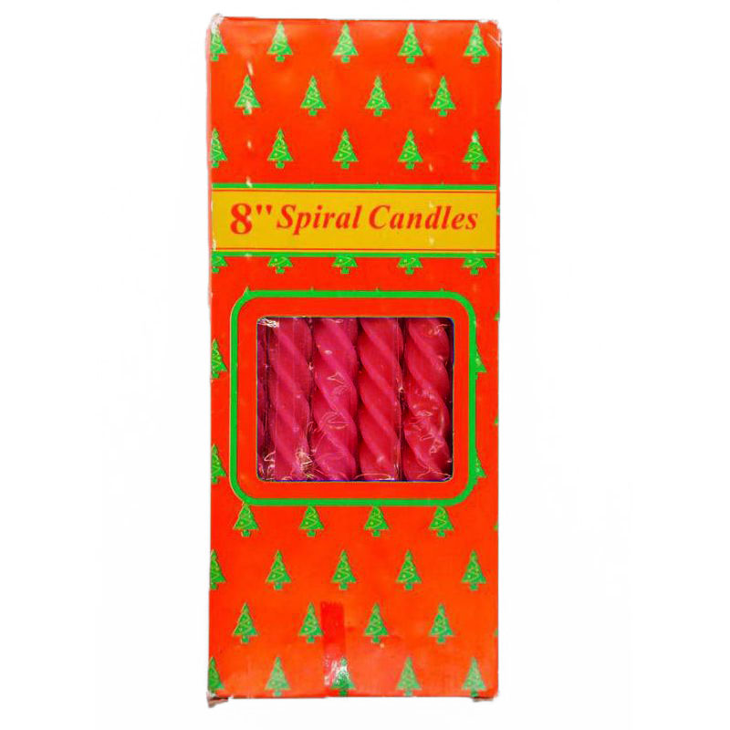 Свечи парафиновые витые Spiral Candles 20см 12шт (цвет красный)