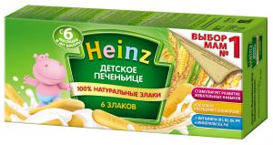 Biskvit Heinz детское 6 злаков с 6 месяцев, 160г