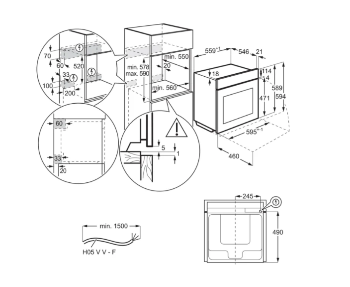 Электрический духовой шкаф electrolux okd5c51z