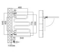 Водный полотенцесушитель Sbordoni SBSSERON 54x71,5 схема 2