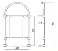 Полотенцесушитель-радиатор в ванну Sbordoni SBSPARACOL 57x94 схема 2