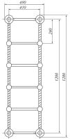 Полотенцесушитель-радиатор для ванной лесенка Migliore Edera ML.EDR-HY.210.br 45x123 схема 2
