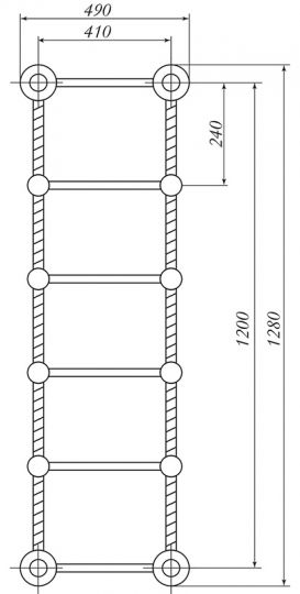 Полотенцесушитель-радиатор для ванной лесенка Migliore Edera ML.EDR-HY.210.br 45x123 ФОТО