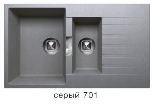 Мойка врезная кварцевая Tolero Loft TL860 (серый)