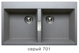 Мойка врезная кварцевая Tolero Loft TL862 (серый)