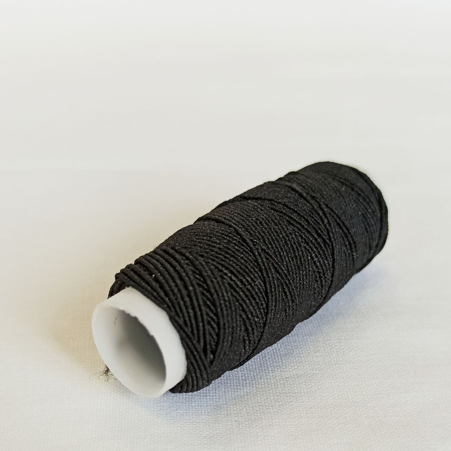 Нитки эластичные Спандекс (резинка), 1 бобина 25 м, цвет чёрный