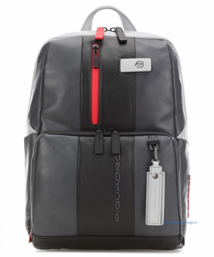 Бизнес-рюкзак кожаный Piquadro CA3214UB00BM/GRN черно-серый