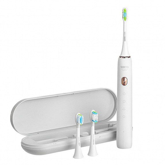 Электрическая зубная щетка Soocas X3U CN, звуковая, три насадки, 4 режима очистки, белый
