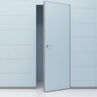 Скрытая дверь с алюминиевым коробом, полотно на алюминиевом каркасе