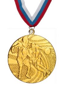 Медаль баскетбол наградная с лентой 1 место 40 мм