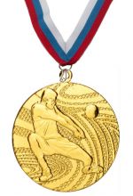 Медаль волейбол наградная с лентой 1 место 40 мм
