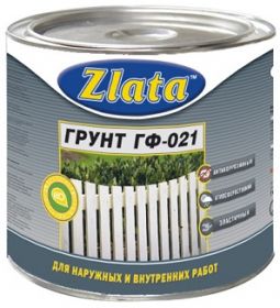 Грунт Zlata ГФ-021 0.7кг Cерый, Красно-Коричневый, Белый для Внутренних и Наружных Работ
