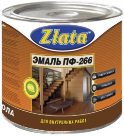Эмаль для пола Zlata ПФ-266 0.7кг золотисто-коричневая, красно-коричневая, желто-коричневая / Злата