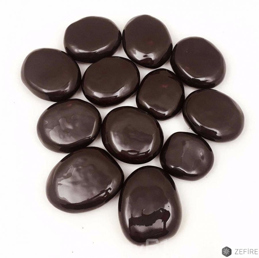Декоративные керамические камни шоколадные - 14 шт