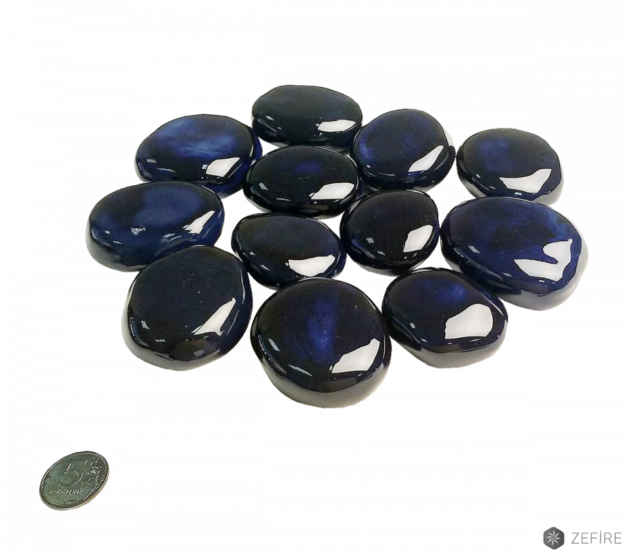 Декоративные керамические камни космос (синие) 14 шт