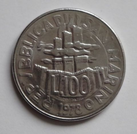 100 лир 1978 года Сан-Марино